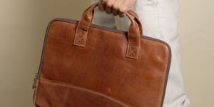 Mens Brown Leather Office Bag