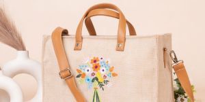 ED175 Jute Embroidery Tote Bag