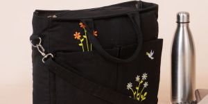 Embroidered Canvas Laptop Bag