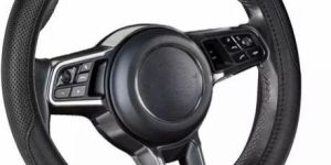 Leather Black Car Steering Wheel Cover