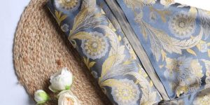 Earthy Grey Satin Silk Fabric