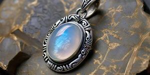 Aine Sterling Silver Real Antique Vintage Moonstone Pendant