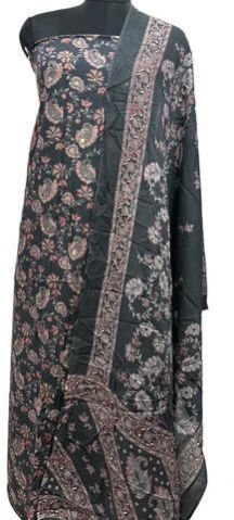 Rayon Grey Aari Embroidered Suit: Comfort Meets Elegance