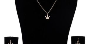 Crown Necklace with Earring Set for Woman