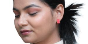 KOREAN GOLD TOUCH RED EAR TOP FOR WOMAN