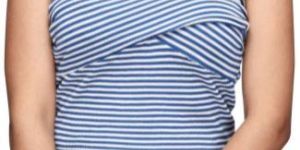 STRIPPED WRAP STYLE CROP TOP FOR WOMEN