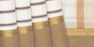 White Stripes Handloom Kanchi Ladies Cotton Saree