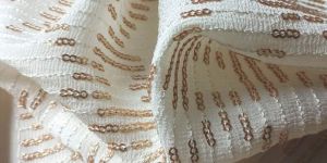 Allover Lining Gold Sequins Embroidery Fabric for Women