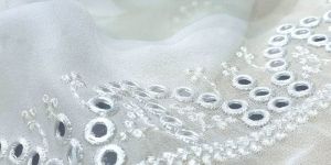 Dyeable Mirror Work Dupatta Fabric at Best Rate from Madhav Fashion