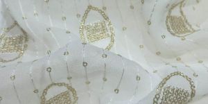 Madhav Fashion Glitter Sequins Embroidered Fabric