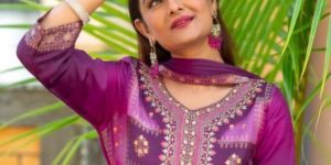 Mora Couture Jacquard Dola Silk Kurti Set with Santoon Trousers