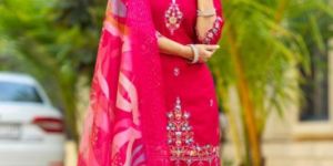 Mora Couture Kanak Kali Red Color Readymade Kurti