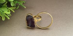 Golden Raw Stone Contemporary Finer Ring