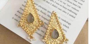 Zuri Vintage Rhombus Druzy Earrings