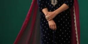 Hand Embroidered Woman Velvet Suit