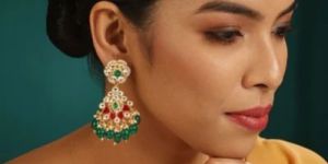 Kundan/Polki Dangler Woman Earrings