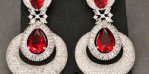Zevarly Rukmani Hydro Ruby Ad Earrings