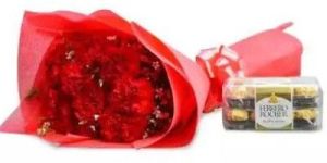 Chocolate Box Red Roses Combo