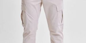 BEIGE SLIM FIT Mens CARGO PANTS