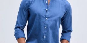 LIGHT GREY MANDARIN Mens SHIRT