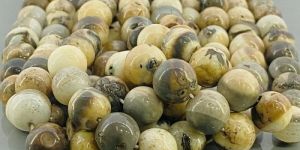 NATURAL AGATE SMOOTH ROUND GEMSTONE BEADS STRAND