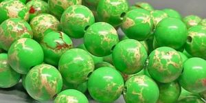 NATURAL DYED COPPER TURQUOISE SMOOTH ROUND GEMSTONE BEADS STRAND