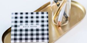 DAILY NOTES BLACK AND WHITE CHECKS JOTTER NOTEPAD