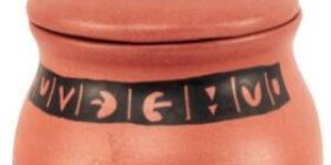 Clay Curd Pot with Cap 1.5 liter Black Italica Design