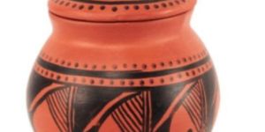 Clay Curd Pot with Cap 350 Ml Black Spade