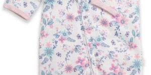 Pretty Petals Style Long Sleeve Baby Unisex Diagonal Frill Zipsuit