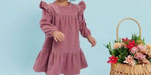 Rose Style Corduroy Dress for Girls