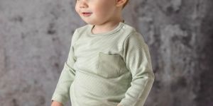 Sage Stripes Style Round Neck Tee Shirt for Baby Boy