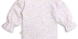 Snow Flakes Style Frill Sleeve Tee Top for Girls