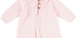 Soft Pink Knitted Floral Baby Girl Cardigan