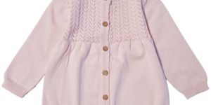 Soft Pink Knitted Pointelle Baby Girls Sweater