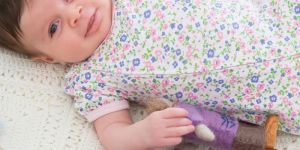 Summer Flowers Short Sleeve for Baby Girls Diagonal Zipsuit