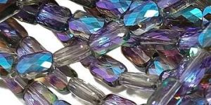 Levender Multicolor Rectangular Designer Crystal Beads