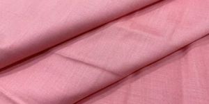 Light Peach & Red Plain Soft Cotton Rayon Fabric