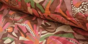 Multicolor Abstract Printed Premium Modal Chanderi Silk Fabric