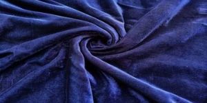 Navy Blue Plain Soft Viscose Velvet Fabric