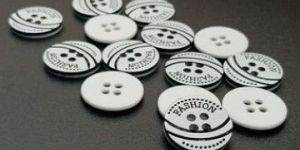 White Circular 4 Hole Polyester Buttons