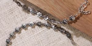 Blossom Charm Silver Anklet for Women