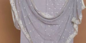 Grey Glace Cotton Embroidered Suit with Embroidered Chiffon Dupatta 