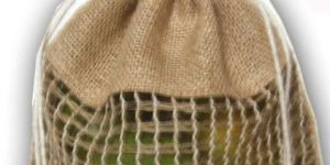 JUTE DRAWSTRING BAGS WITH WINDOW 1107