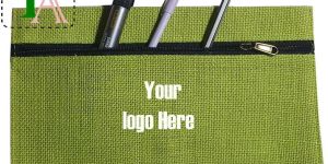 Personalized Jute Zipper Pencil Cases Custom Stationery 1006