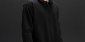 Mens Cannac Black Plain Sweatshirt