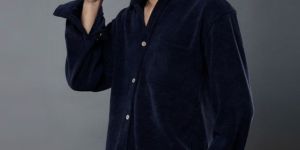 Mens Cannac Dark Blue Plain Shirt