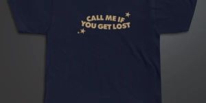 Mens Cannac Navy Blue Printed Regular Fit T Shirt