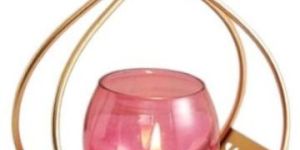 Iron and Glass Votive Candle Holder with Frame