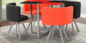 Royal 4 Seater Glass Top Dining Set